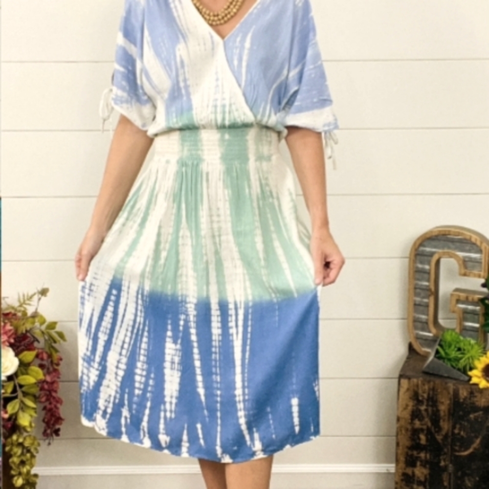 Simply southern Tye Dye Surplice dress NWT Size large